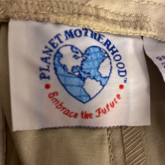 NEW planet motherhood maternity large satin Bermuda- khaki shorts - Picture 2 of 11